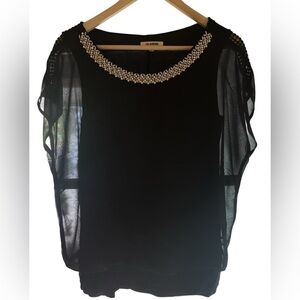RE Order Black Beaded blouse NWOT
